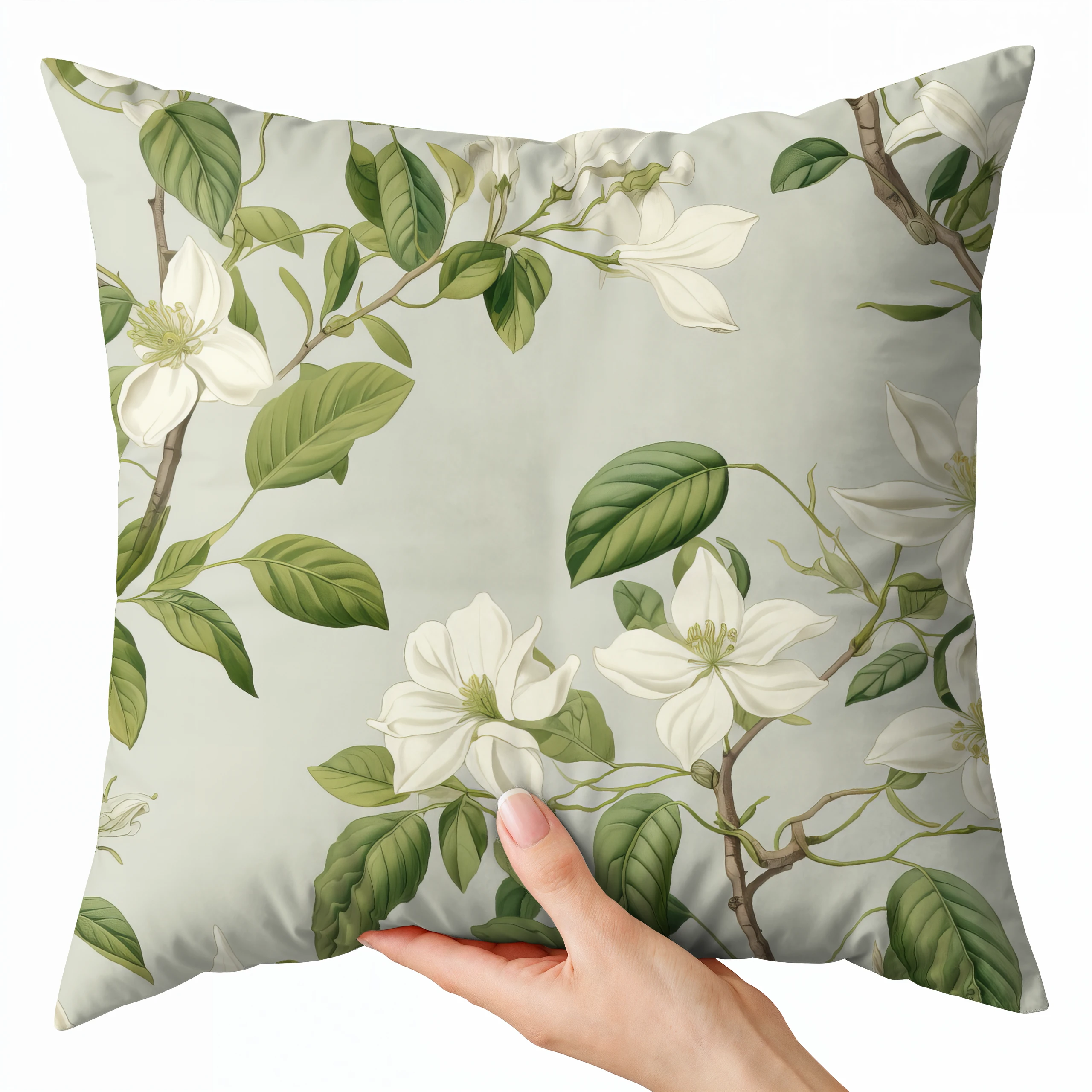 Poszewka na poduszkę 50x50 dekoracyjna jasiek ozdobna wzór poszewki kwiaty