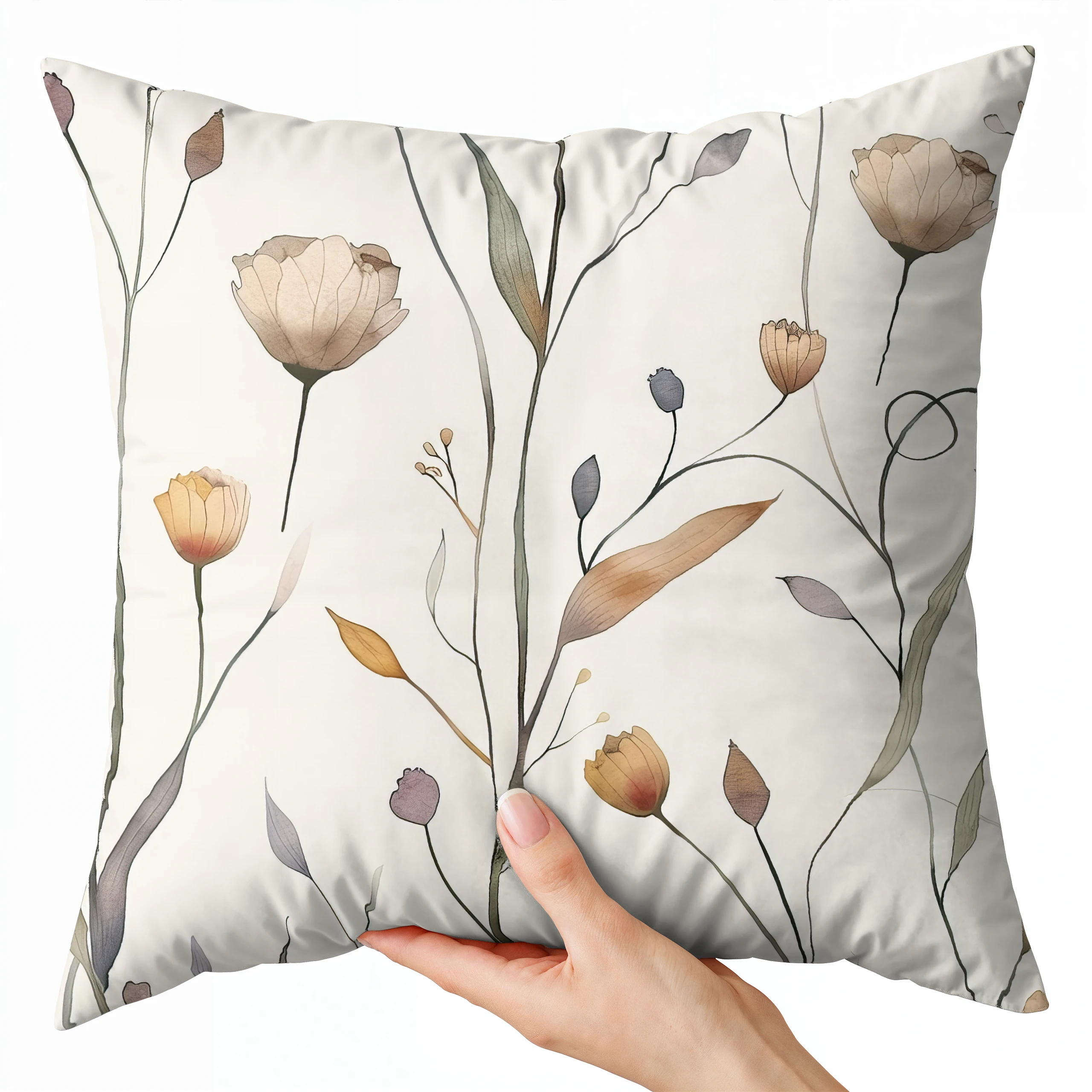 Poszewka na poduszkę 50x50 dekoracyjna jasiek ozdobna wzór poszewki kwiaty