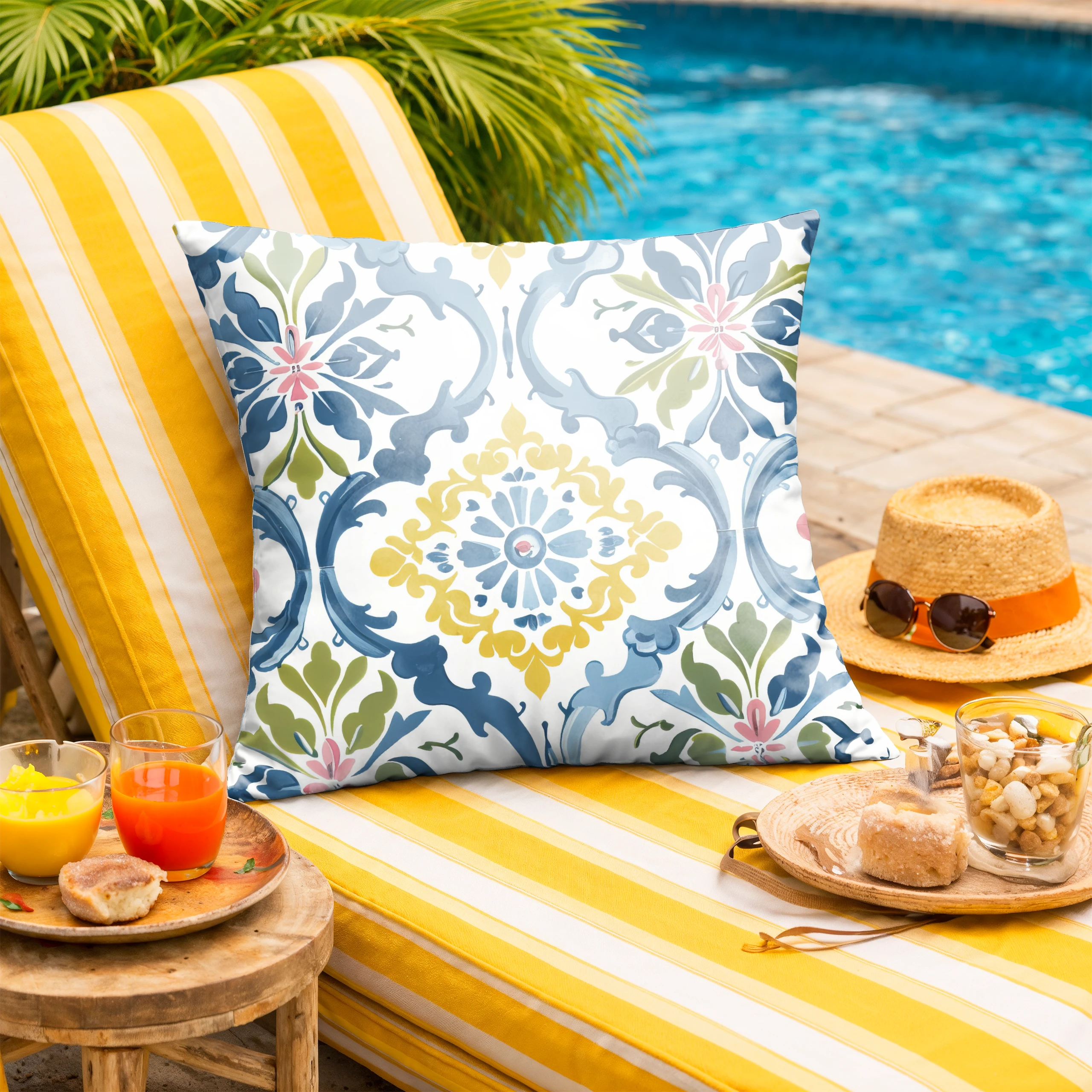 Poszewka dekoracyjna jasiek 50x50 Boho kwiaty – miniatura