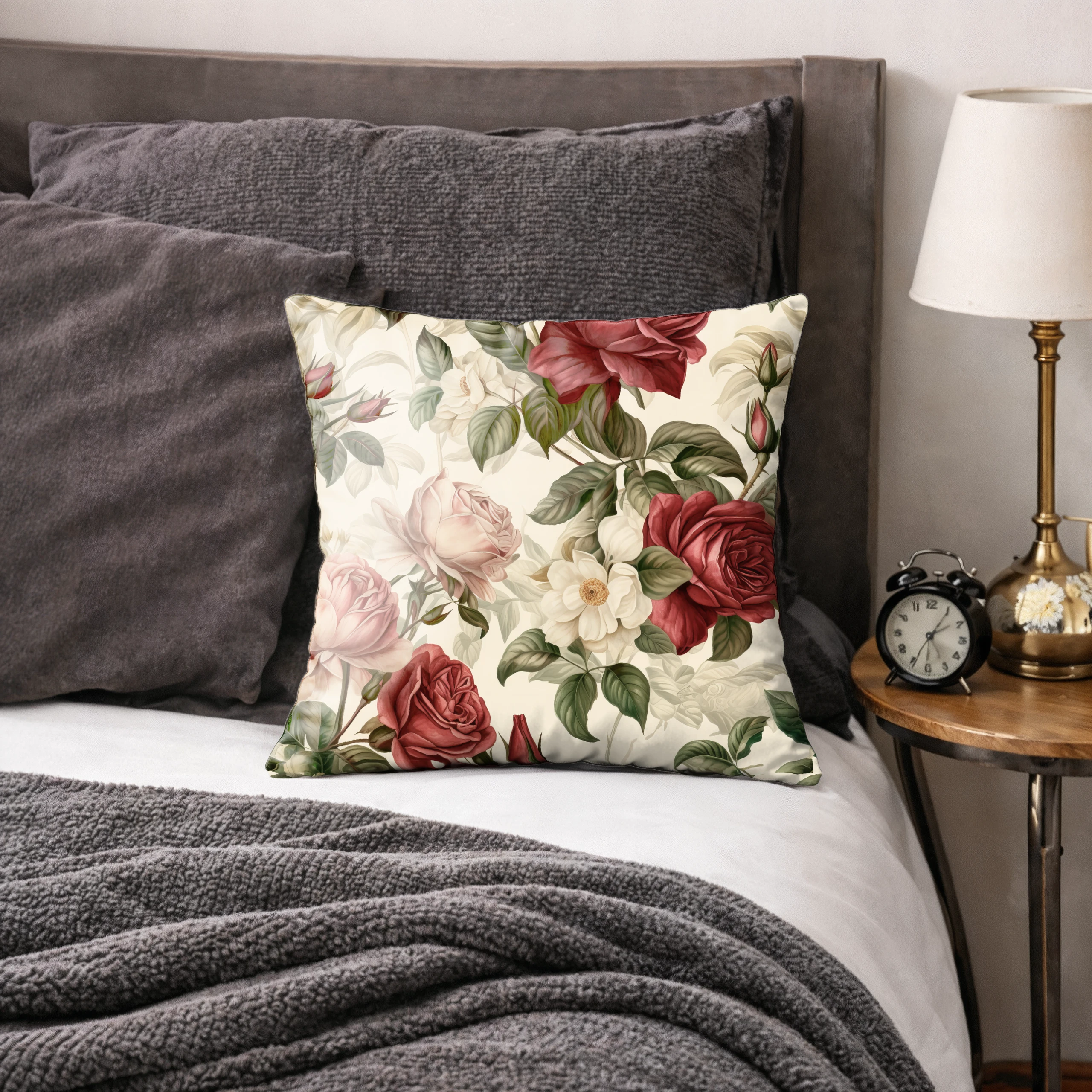 Poszewka na poduszkę 50x50 dekoracyjna jasiek ozdobna wzór poszewki kwiaty – miniatura