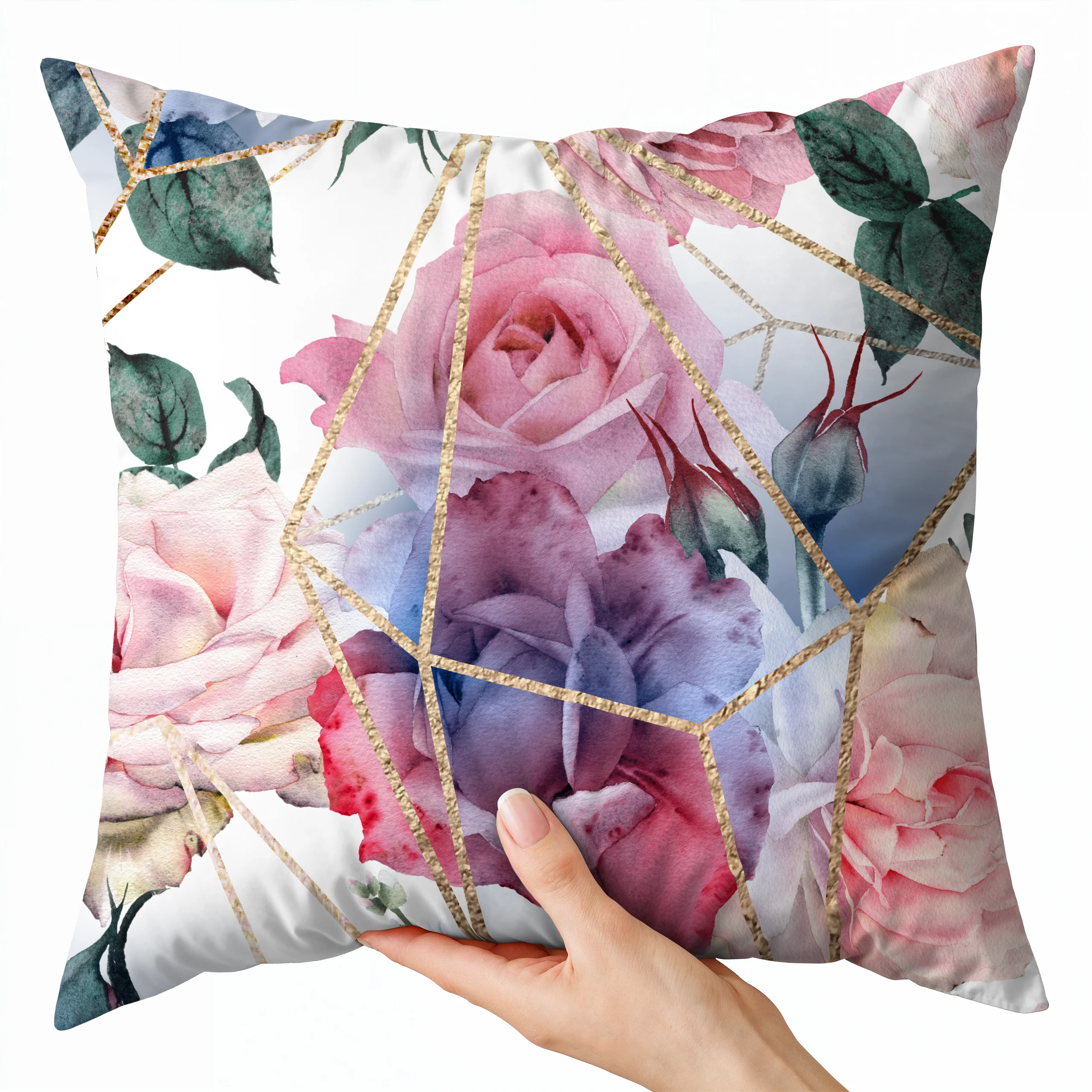 Poszewka na poduszkę 50x50 dekoracyjna jasiek ozdobna wzór poszewki kwiaty