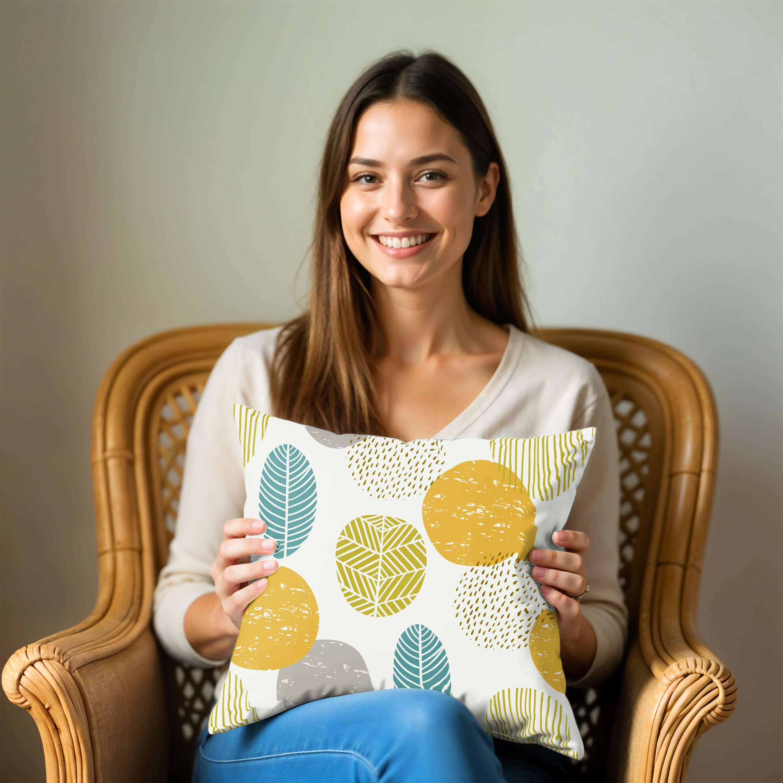 Poszewka na poduszkę 50x50 dekoracyjna jasiek ozdobna wzór poszewki – miniatura