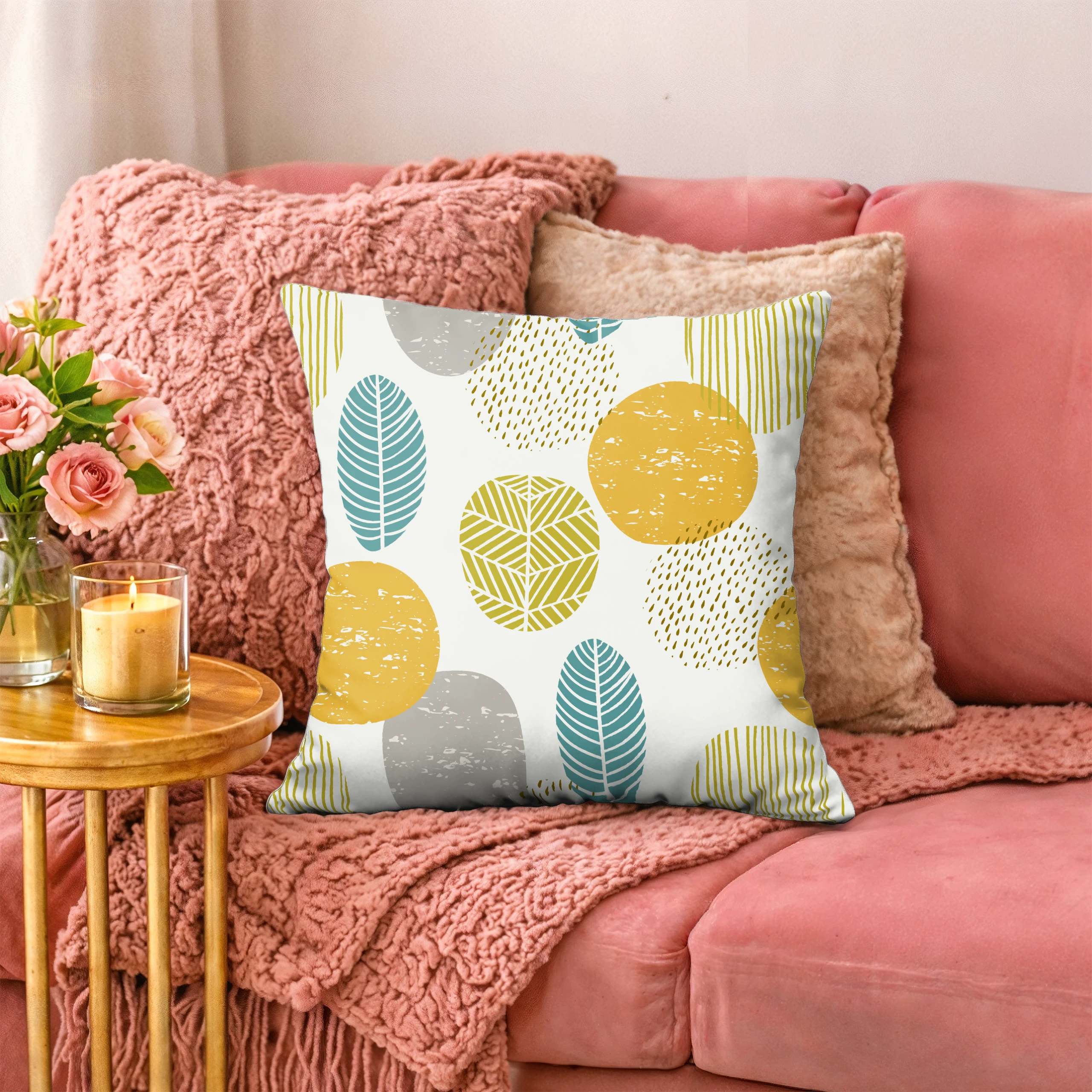 Poszewka na poduszkę 50x50 dekoracyjna jasiek ozdobna wzór poszewki – miniatura