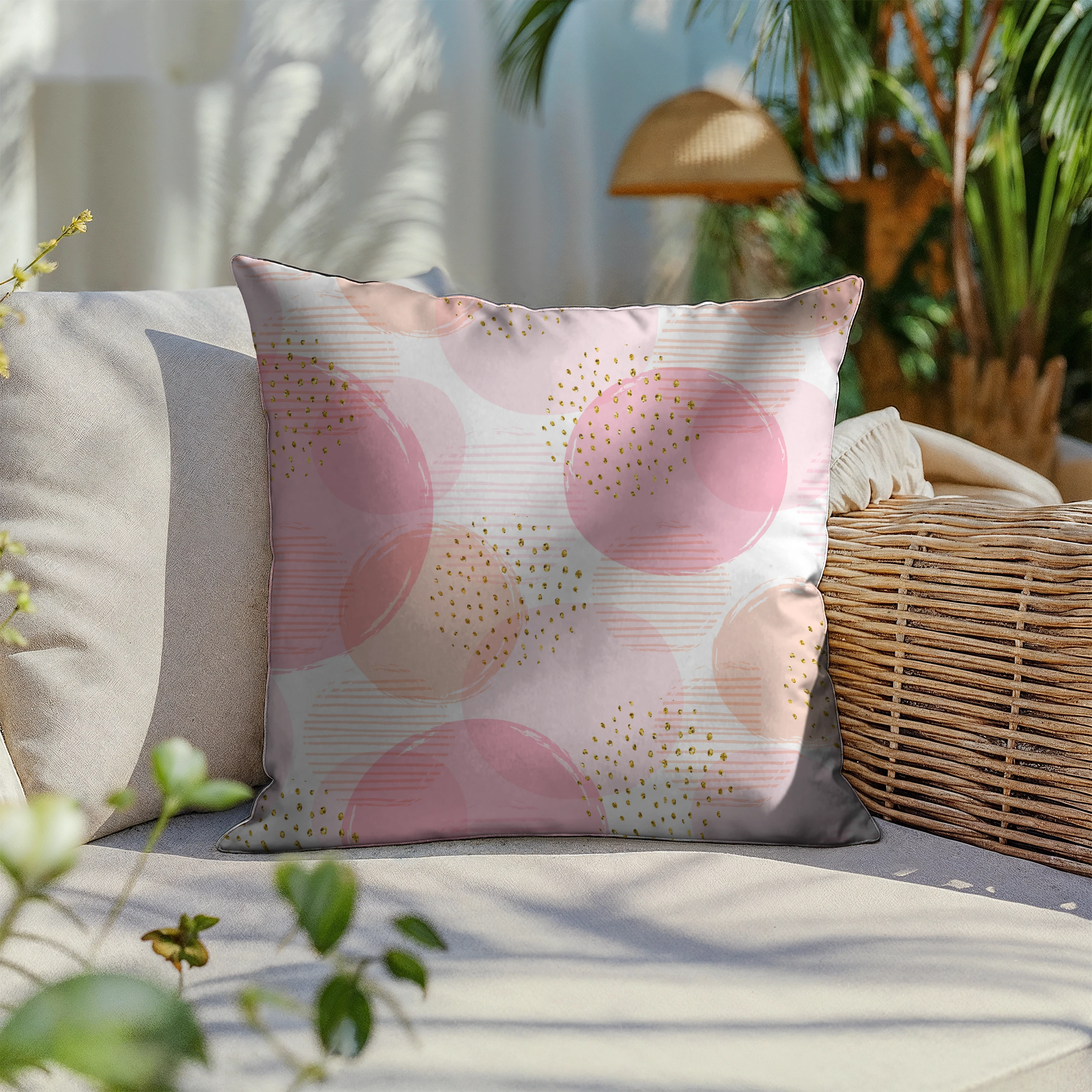 Poszewka na poduszkę 50x50 dekoracyjna jasiek ozdobna wzór poszewki kwiaty – miniatura