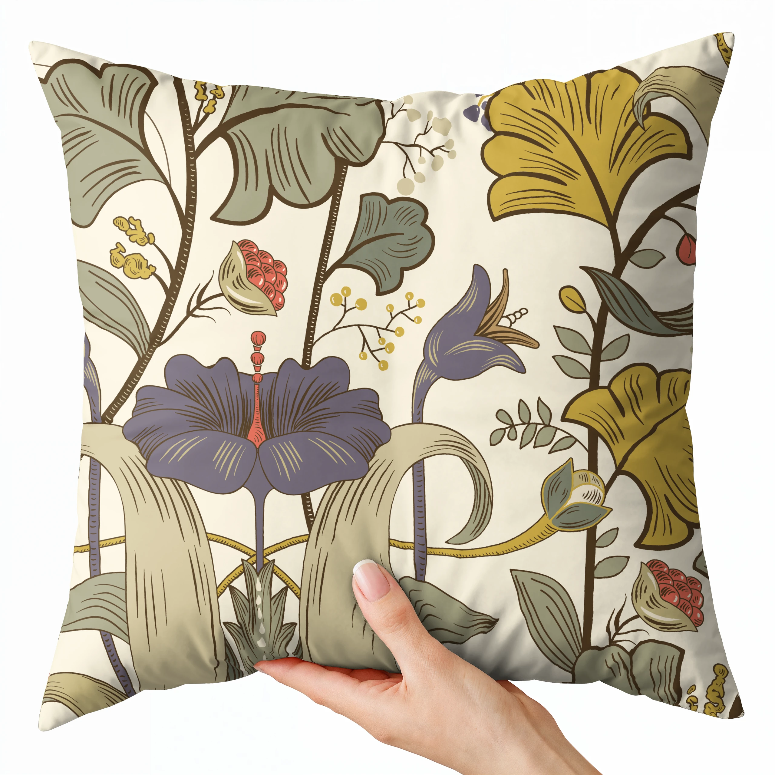 Poszewka na poduszkę 50x50 dekoracyjna jasiek ozdobna wzór poszewki kwiaty