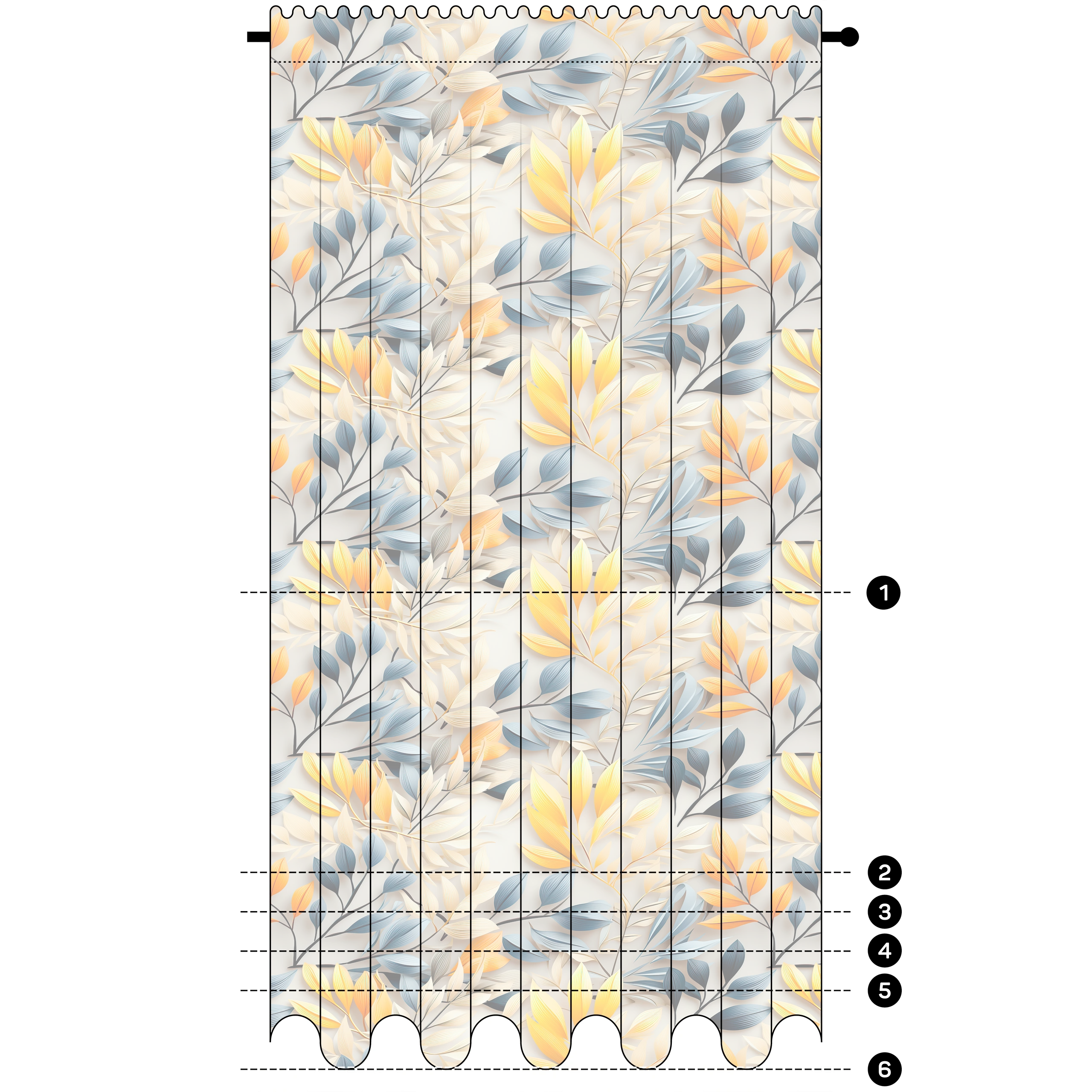 Zasłona do salonu kuchni sypialni żabki taśma 140x270 zasłony gotowe liście – miniatura