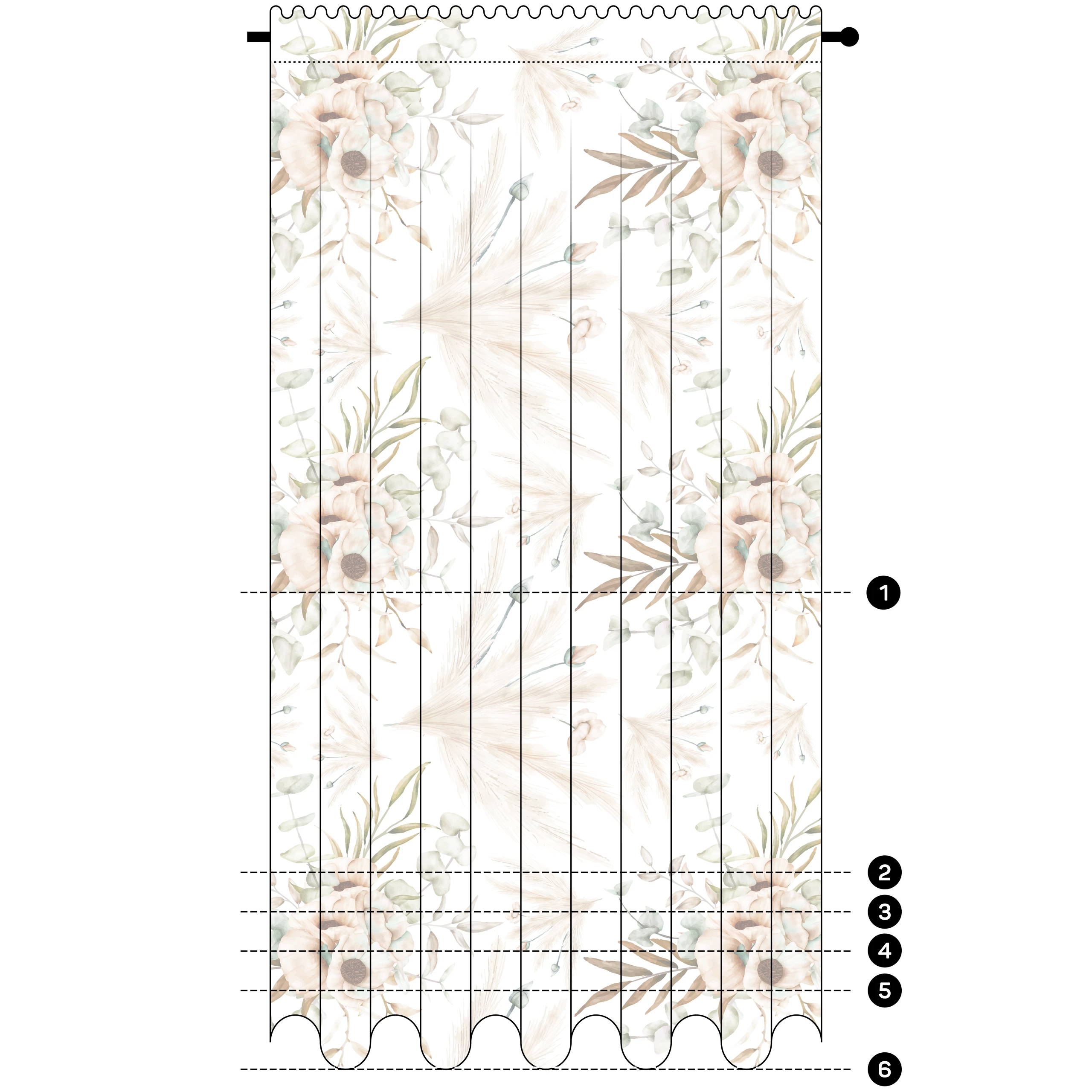 Zasłona do salonu kuchni sypialni żabki taśma 140x270 zasłony gotowe kwiaty – miniatura