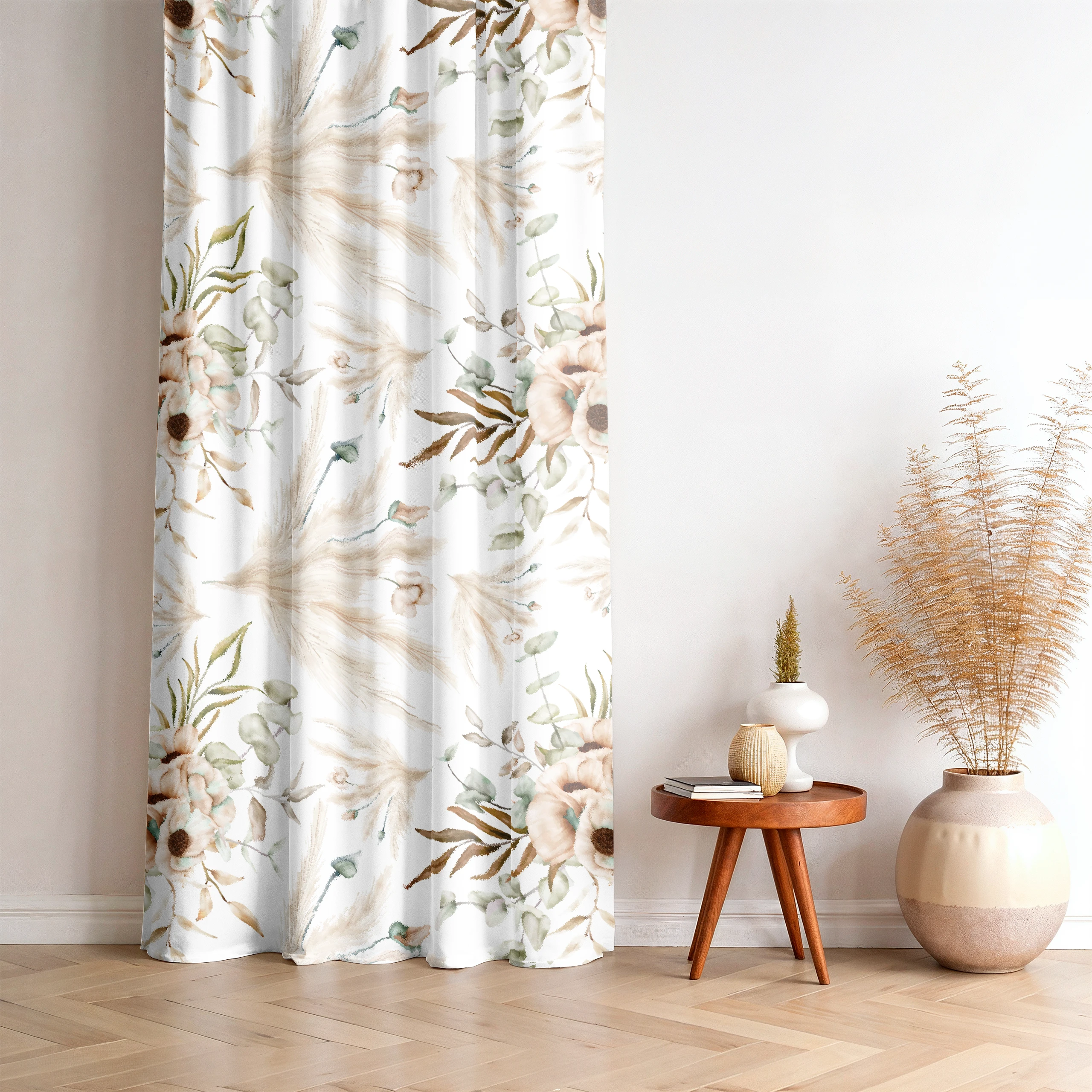 Zasłona do salonu kuchni sypialni żabki taśma 140x270 zasłony gotowe kwiaty – miniatura