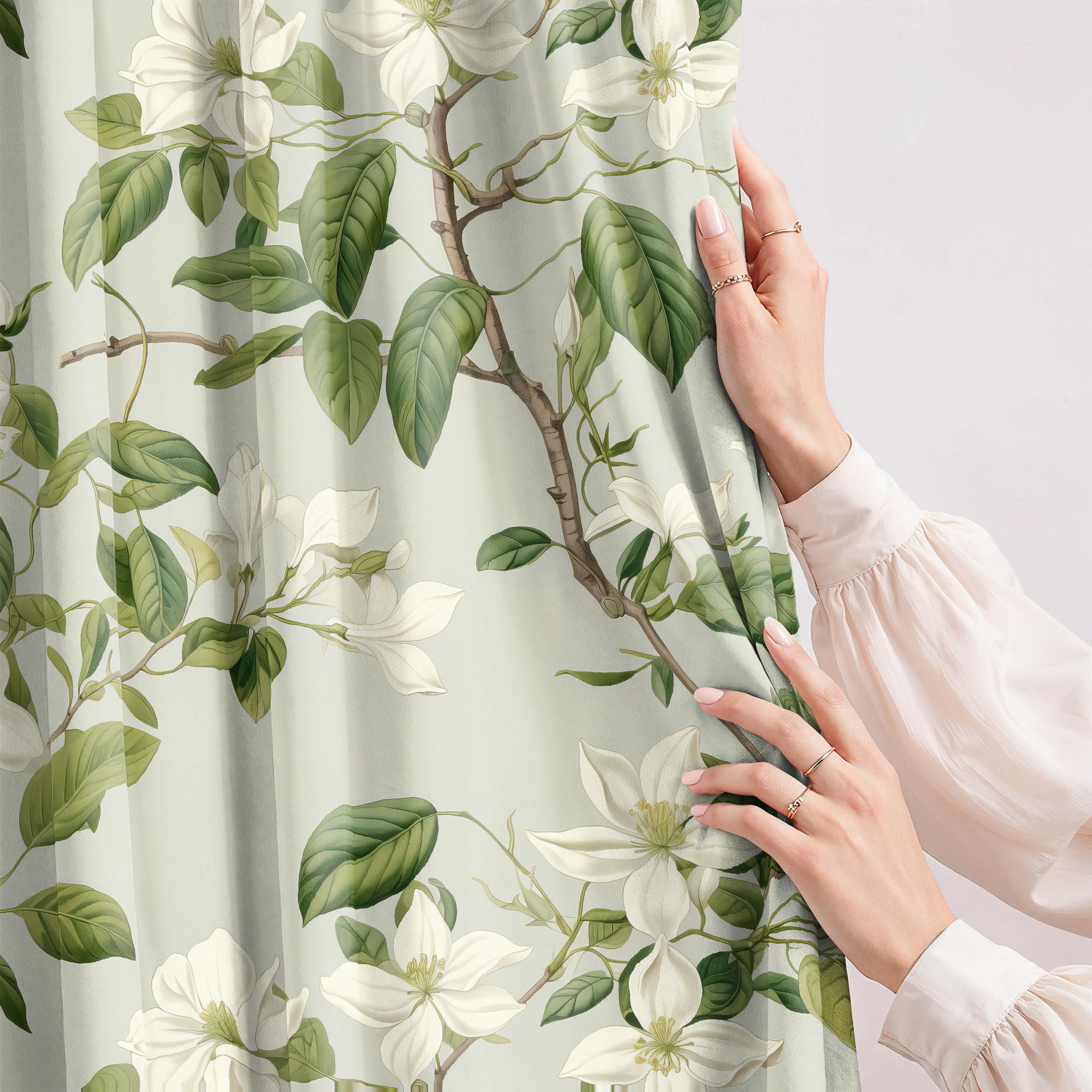 Zasłona do salonu kuchni sypialni żabki taśma 140x270 zasłony gotowe kwiaty