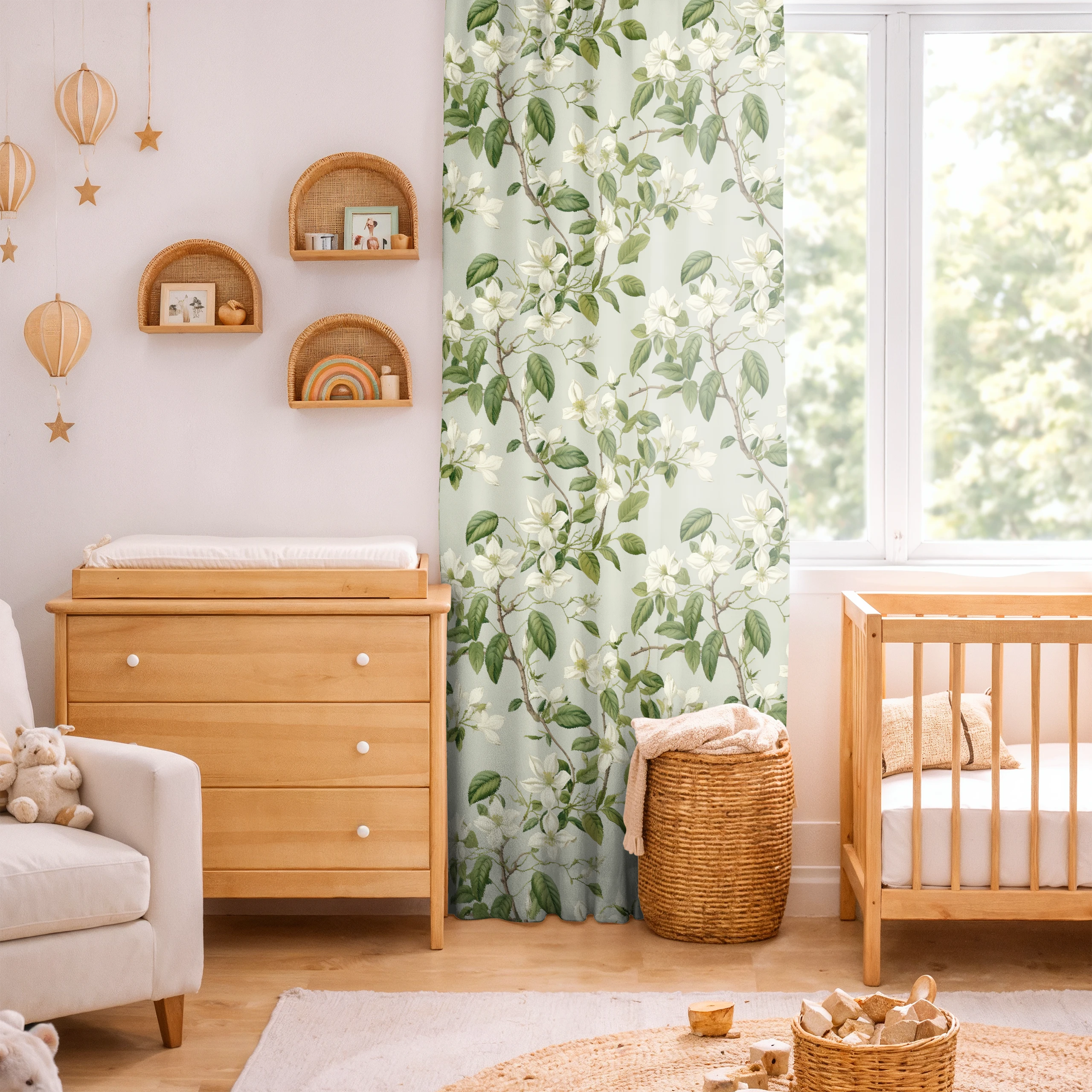 Zasłona do salonu kuchni sypialni żabki taśma 140x270 zasłony gotowe kwiaty – miniatura