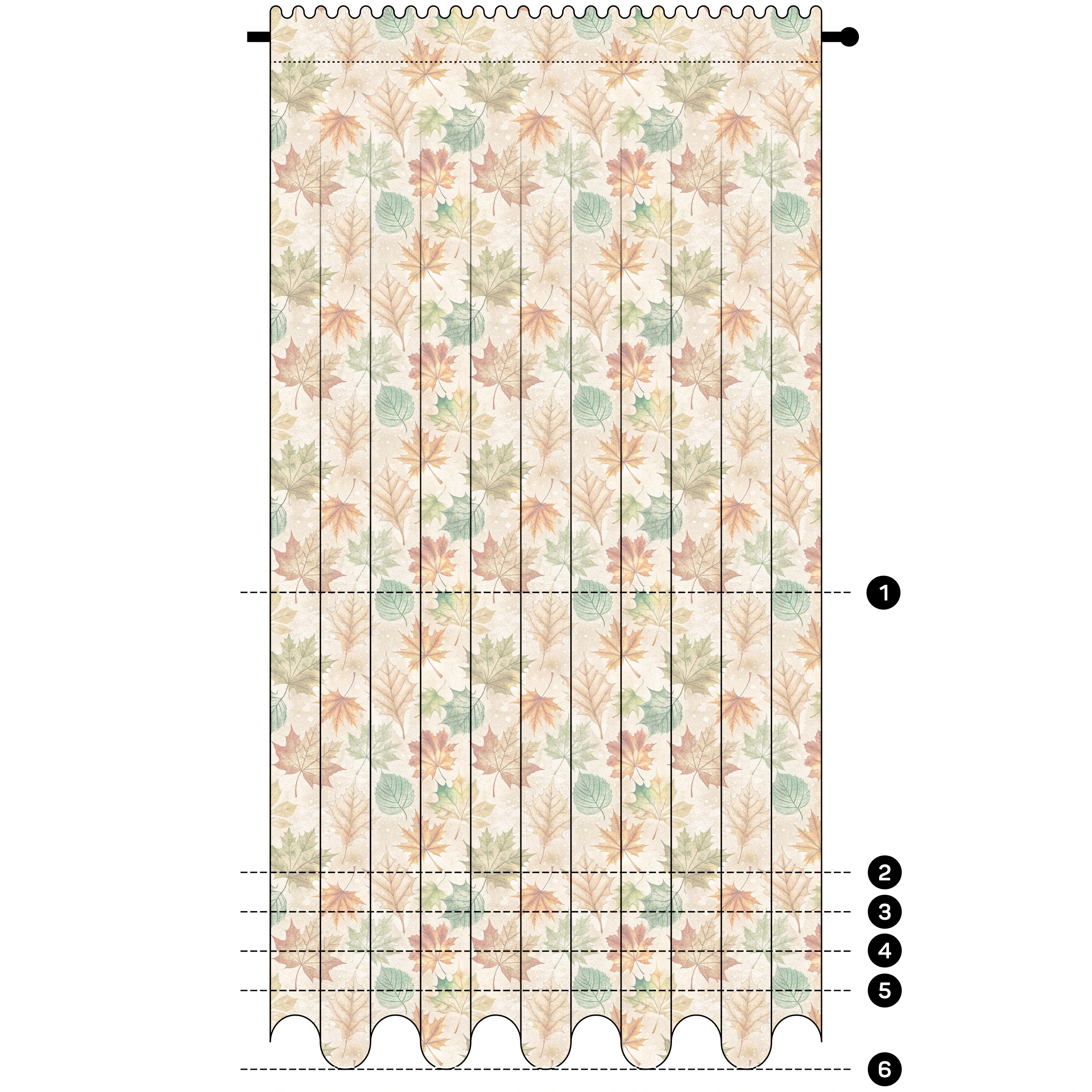 Zasłona do salonu kuchni sypialni żabki taśma 140x270 zasłony gotowe liście – miniatura