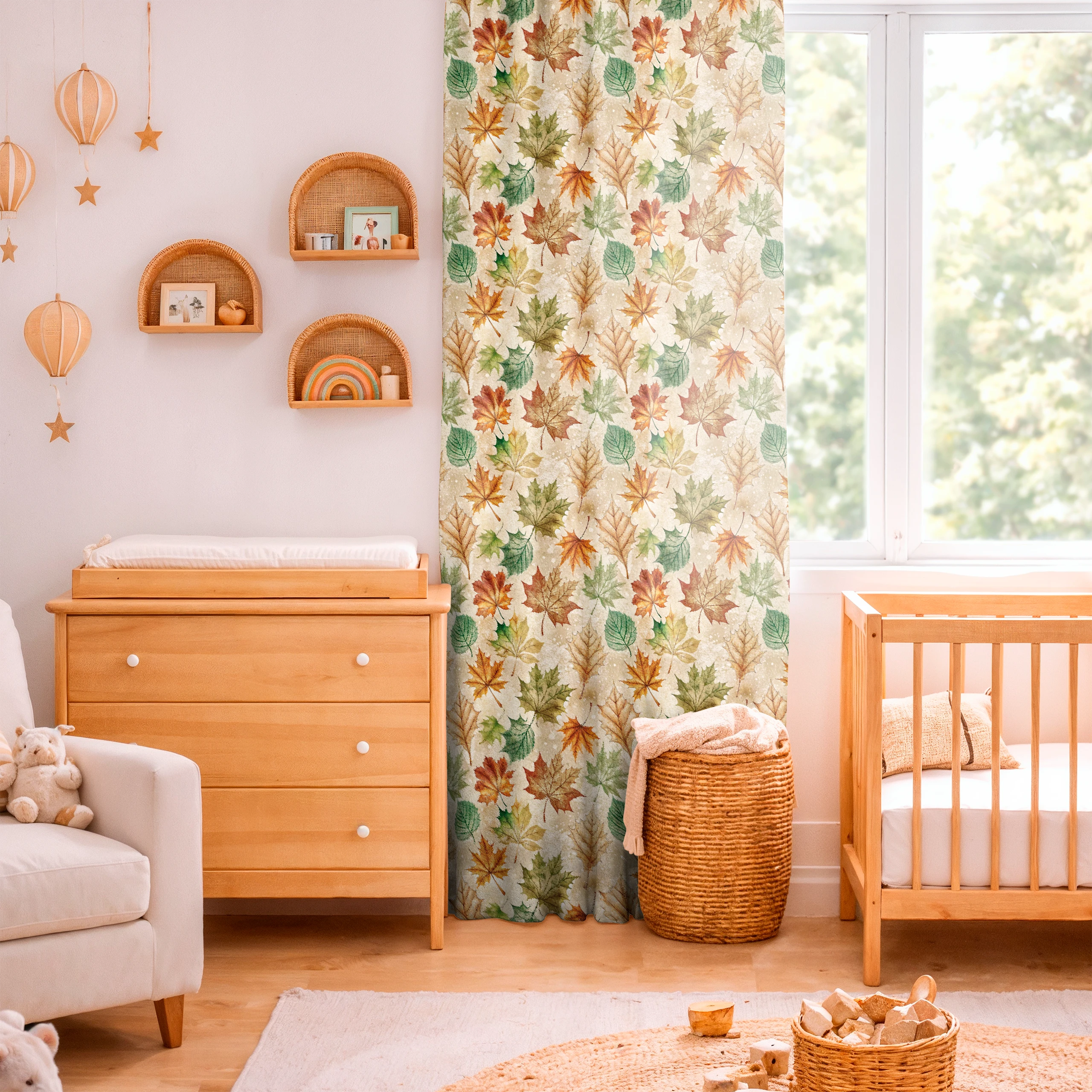 Zasłona do salonu kuchni sypialni żabki taśma 140x270 zasłony gotowe liście – miniatura