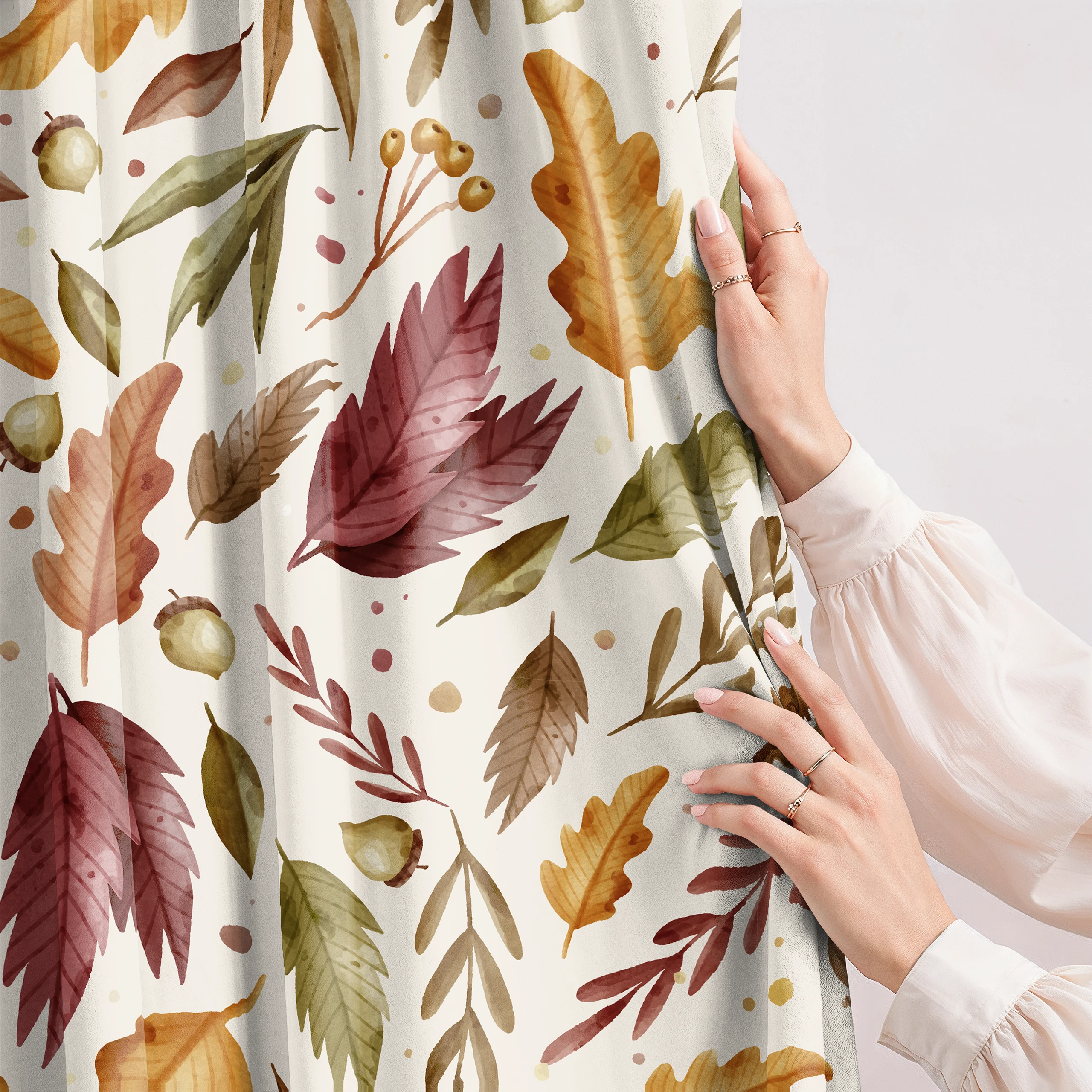 Zasłona do salonu kuchni sypialni żabki taśma 140x270 zasłony gotowe liście