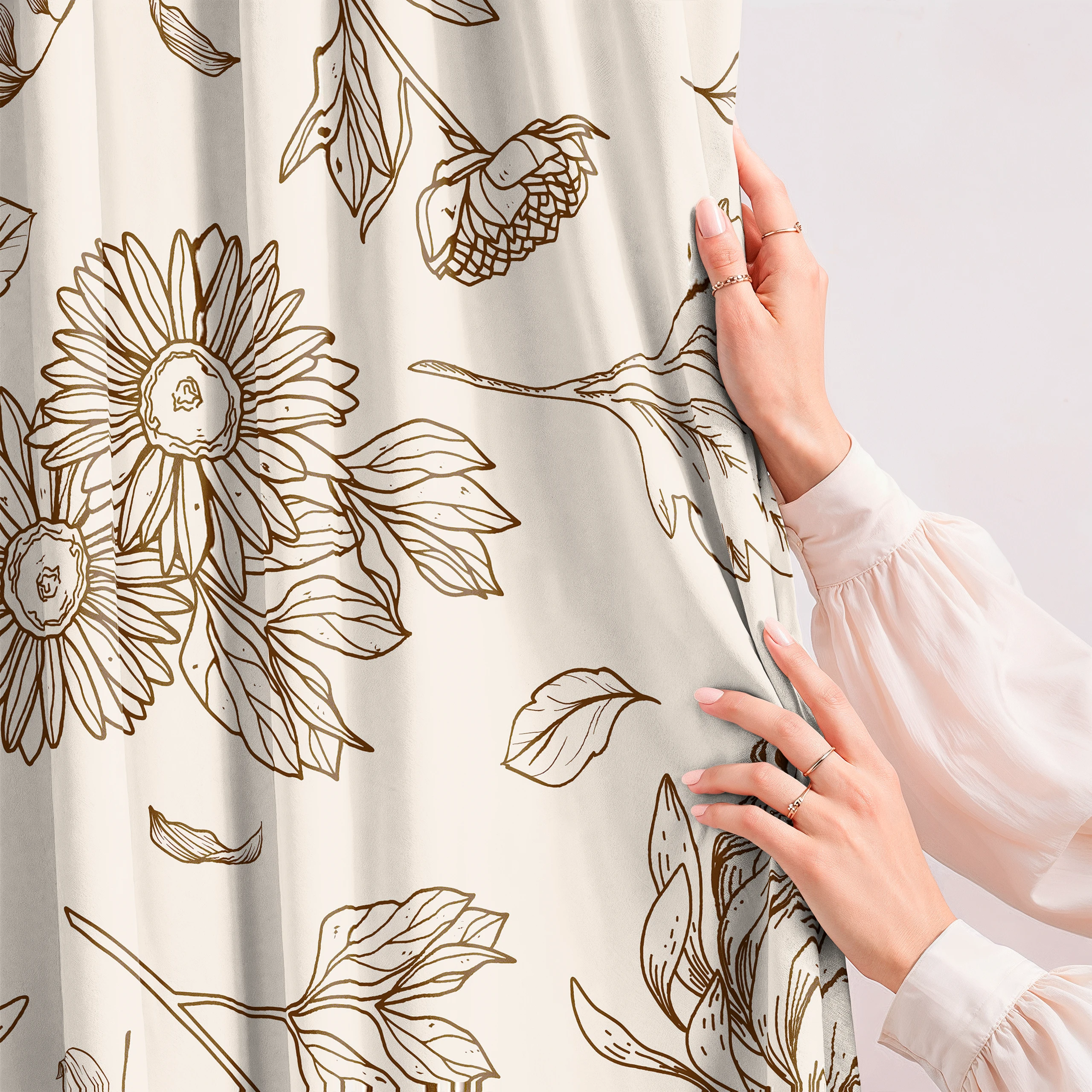 Zasłona do salonu kuchni sypialni żabki taśma 140x270 zasłony gotowe kwiaty