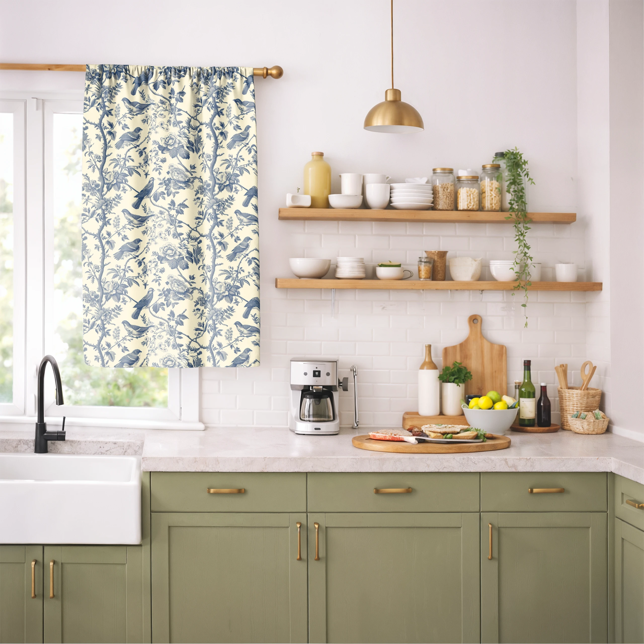 Zasłona do salonu kuchni sypialni żabki taśma 140x270 zasłony gotowe toile – miniatura