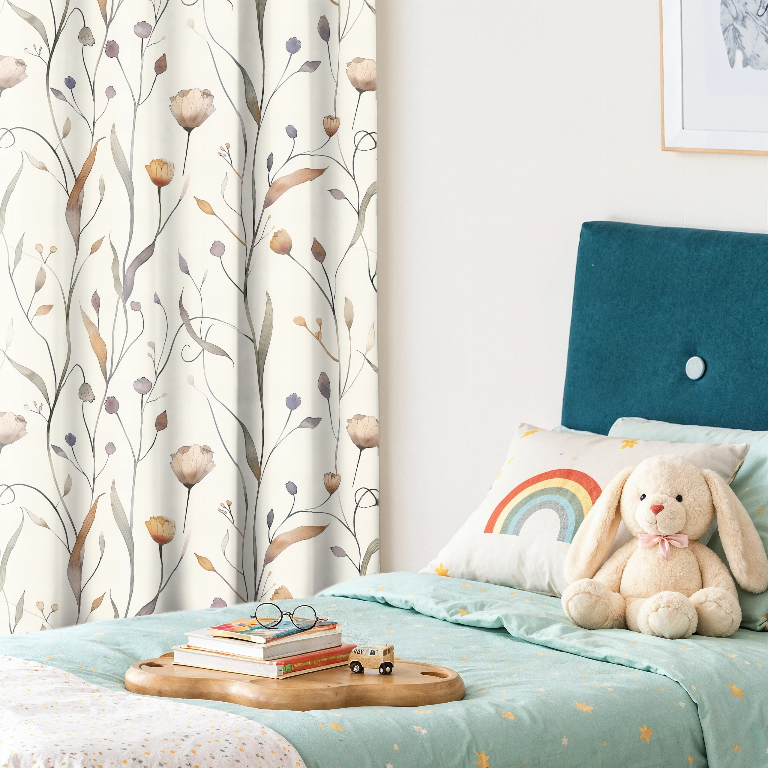 Zasłona do salonu kuchni sypialni żabki taśma 140x270 zasłony gotowe kwiaty – miniatura