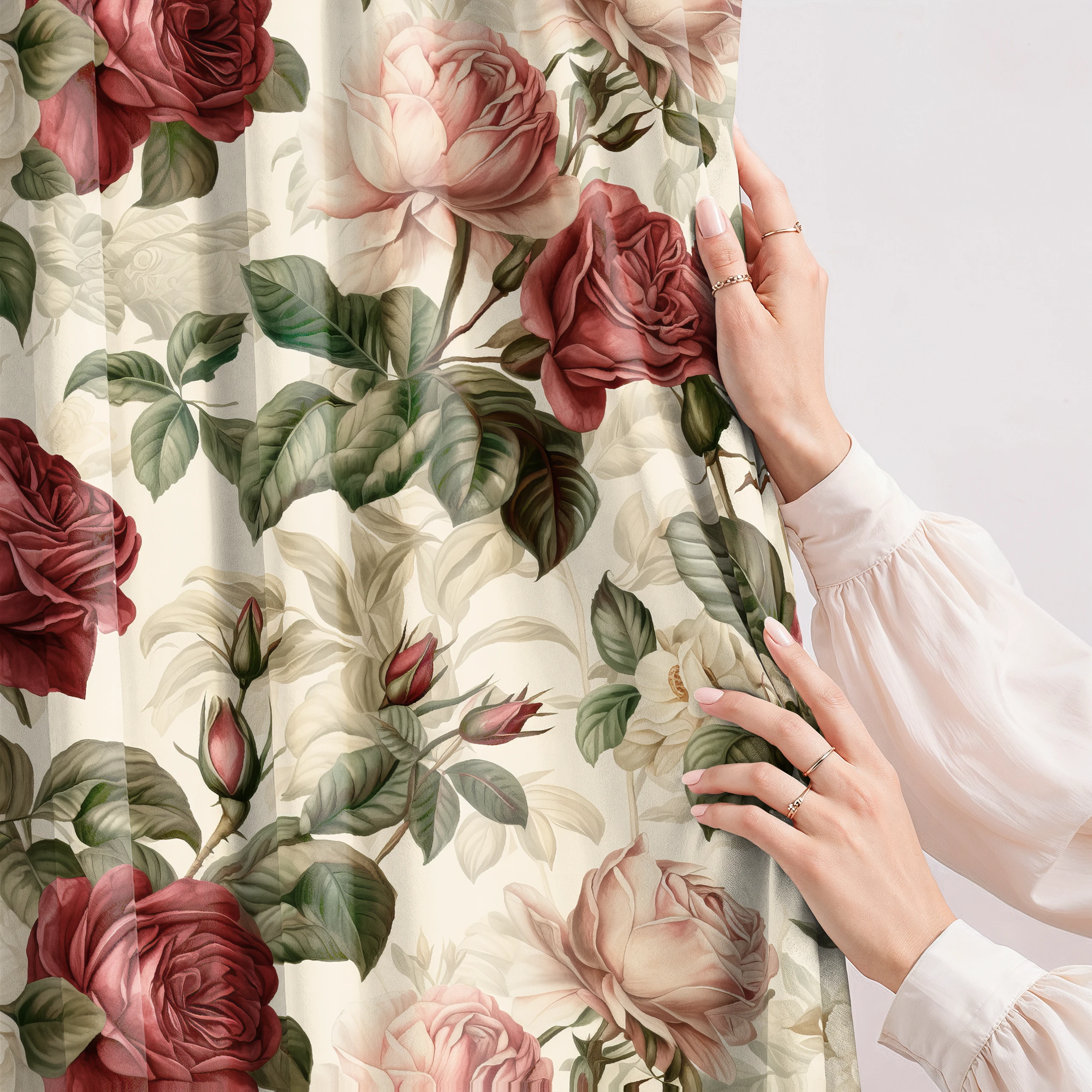 Zasłona do salonu kuchni sypialni żabki taśma 140x270 zasłony gotowe kwiaty