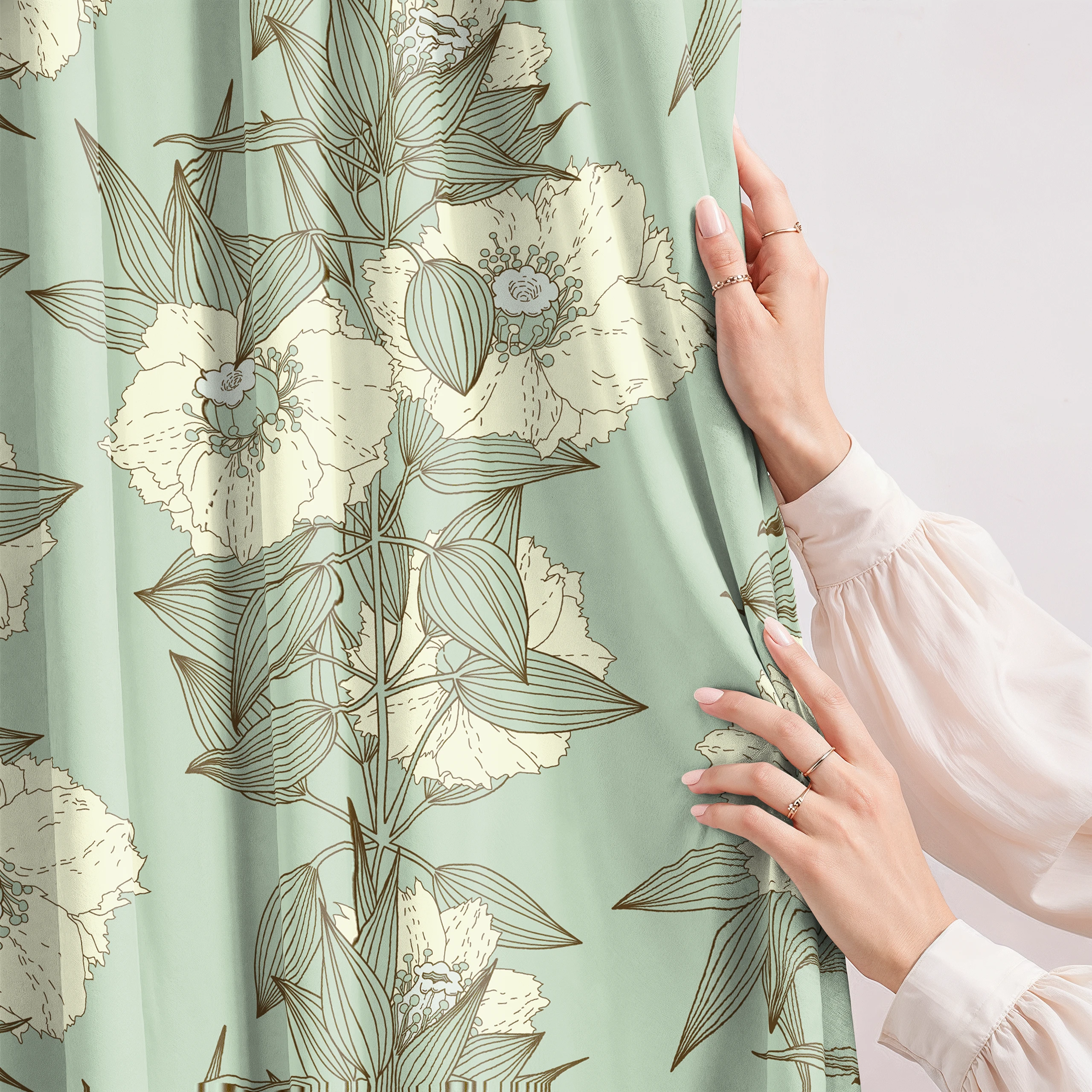 Zasłona do salonu kuchni sypialni żabki taśma 140x270 zasłony gotowe kwiaty