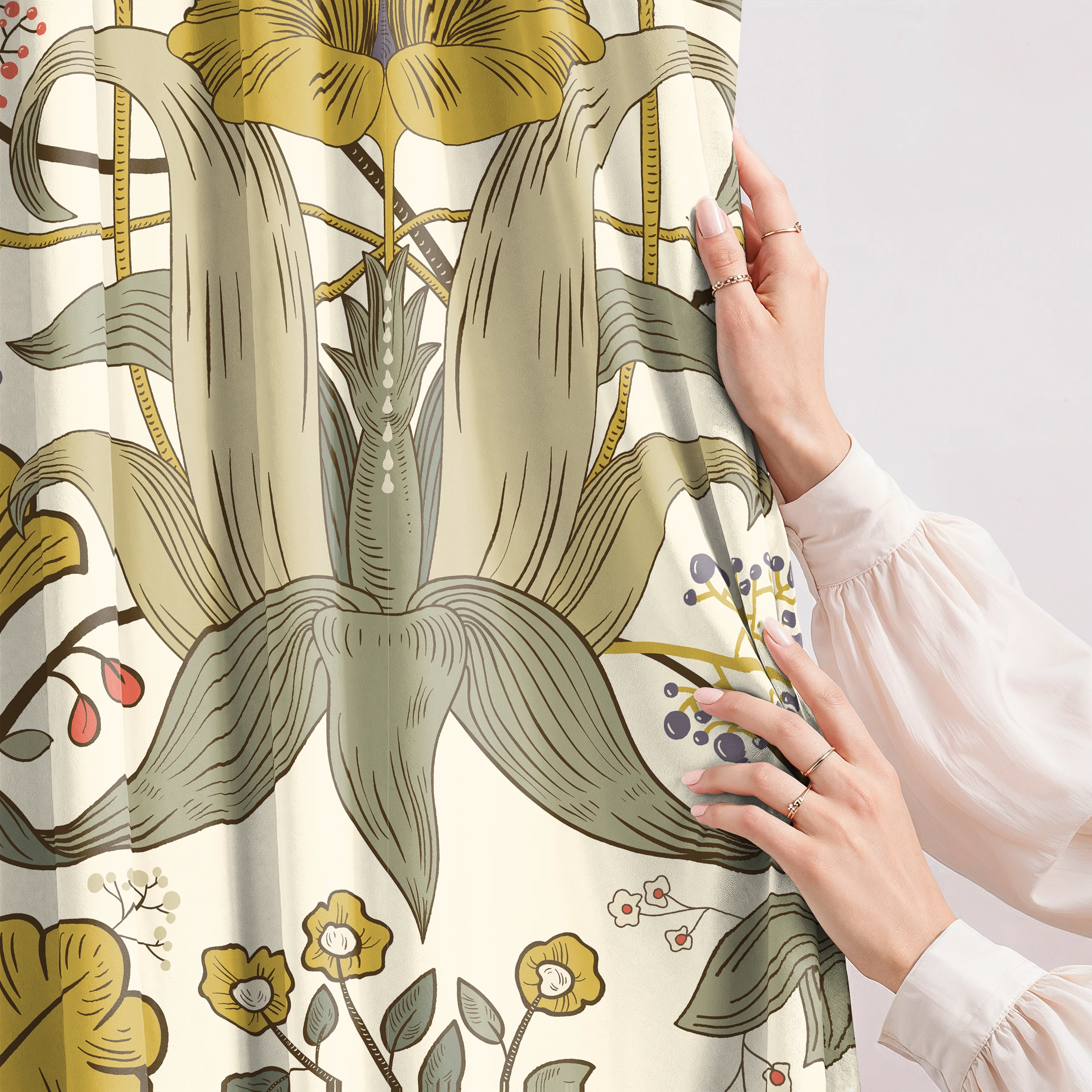 Zasłona do salonu kuchni sypialni żabki taśma 140x270 zasłony gotowe kwiaty