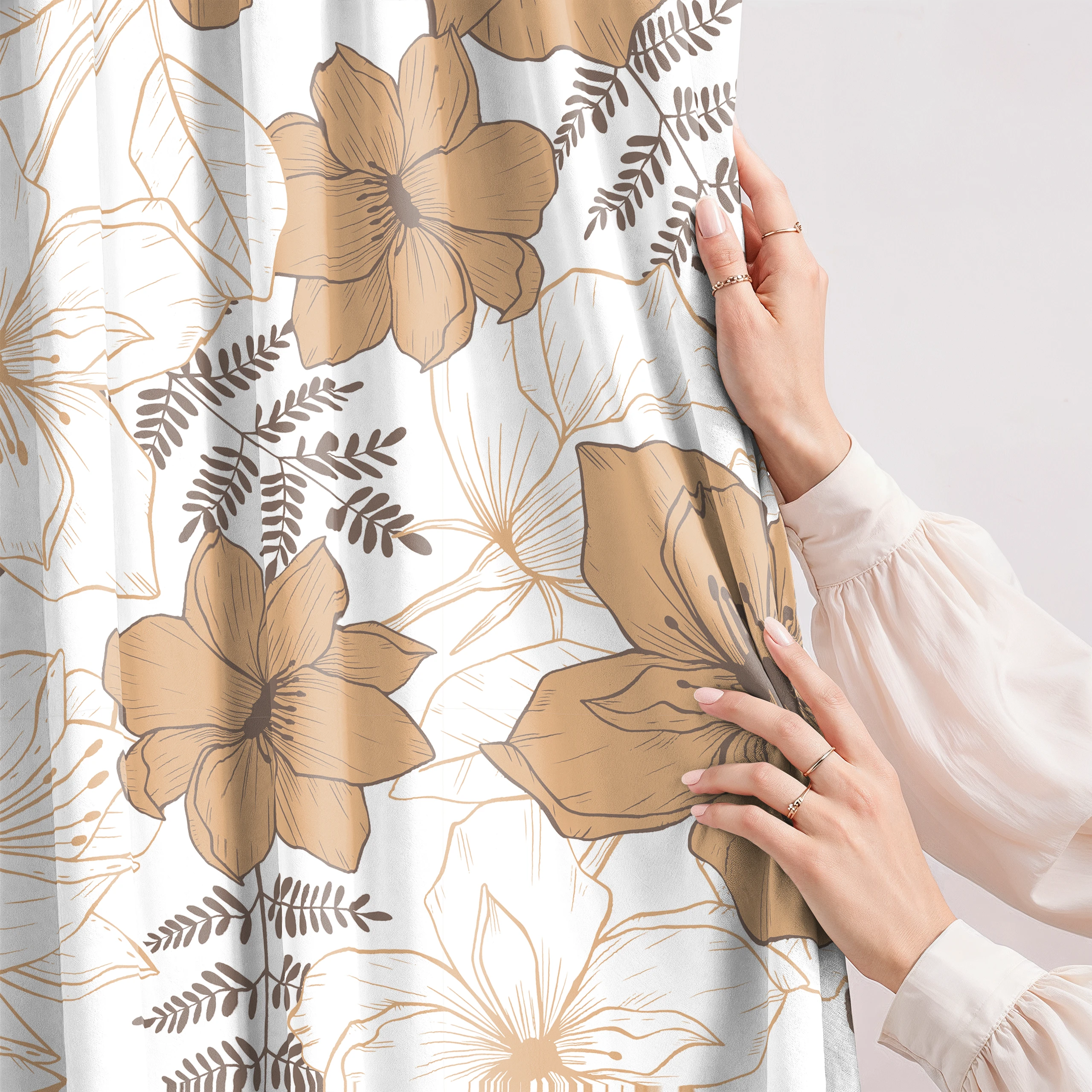 Zasłona do salonu kuchni sypialni żabki taśma 140x270 zasłony gotowe kwiaty