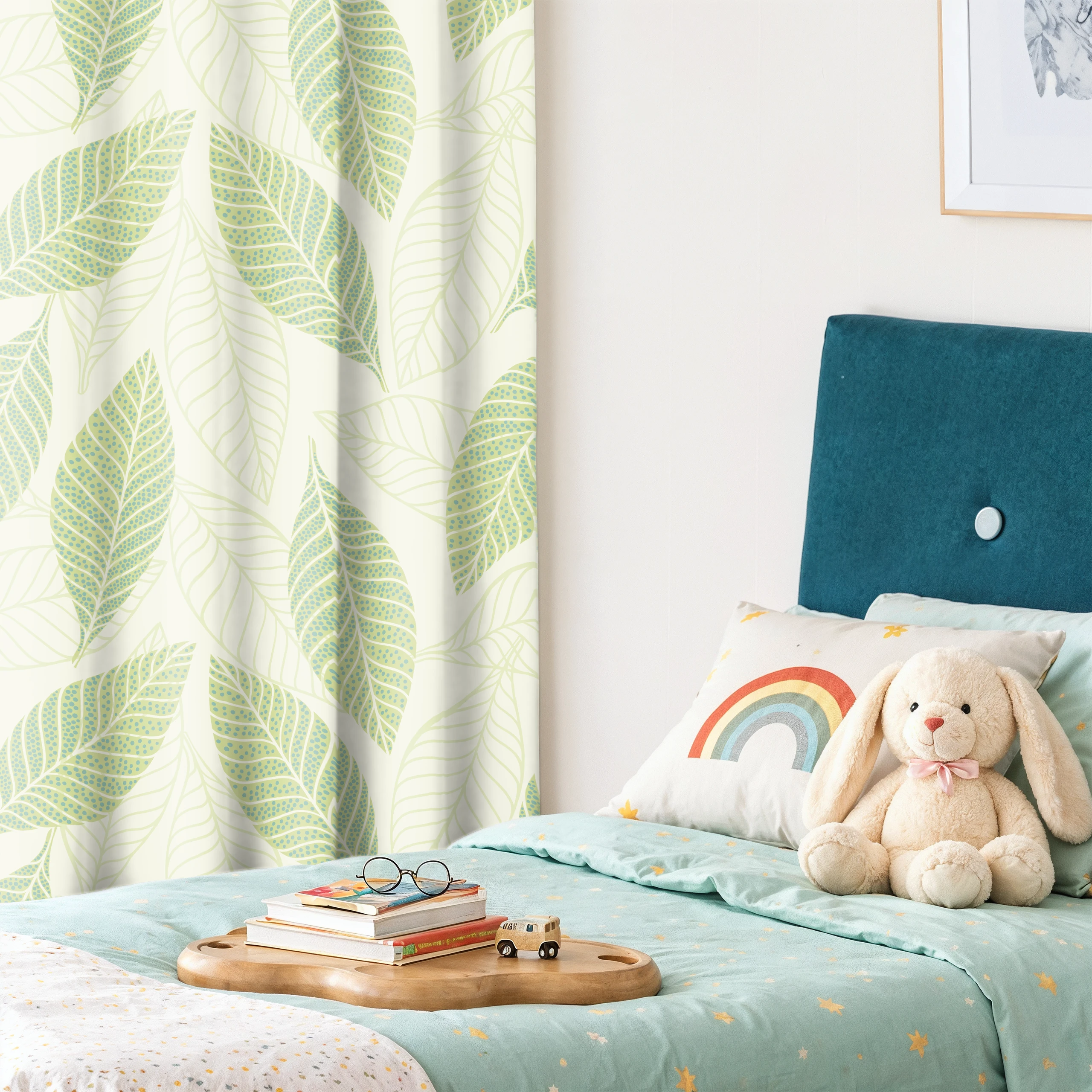 Zasłona do salonu kuchni sypialni żabki taśma 140x270 zasłony gotowe liście – miniatura