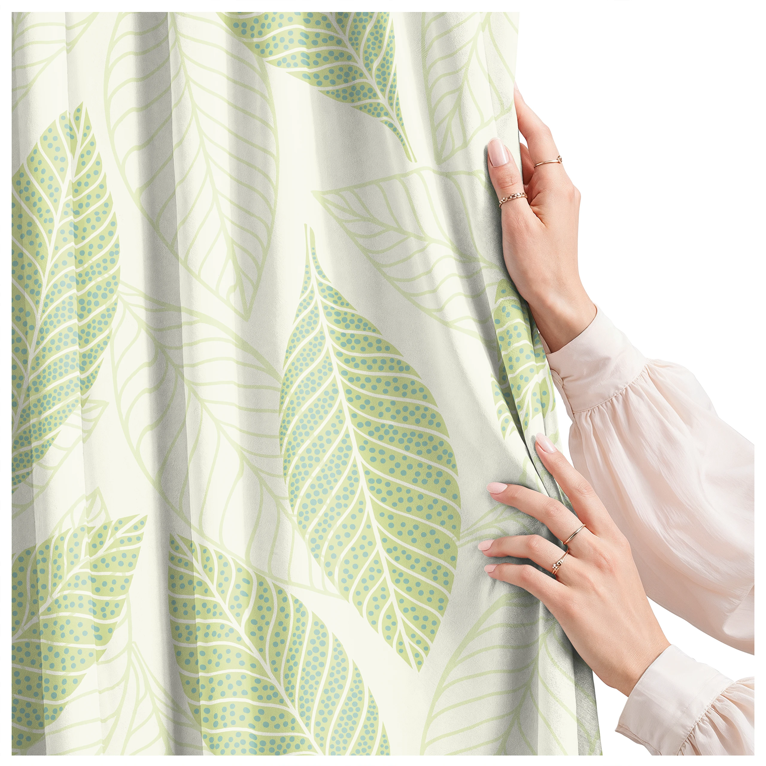 Zasłona do salonu kuchni sypialni żabki taśma 140x270 zasłony gotowe liście – miniatura