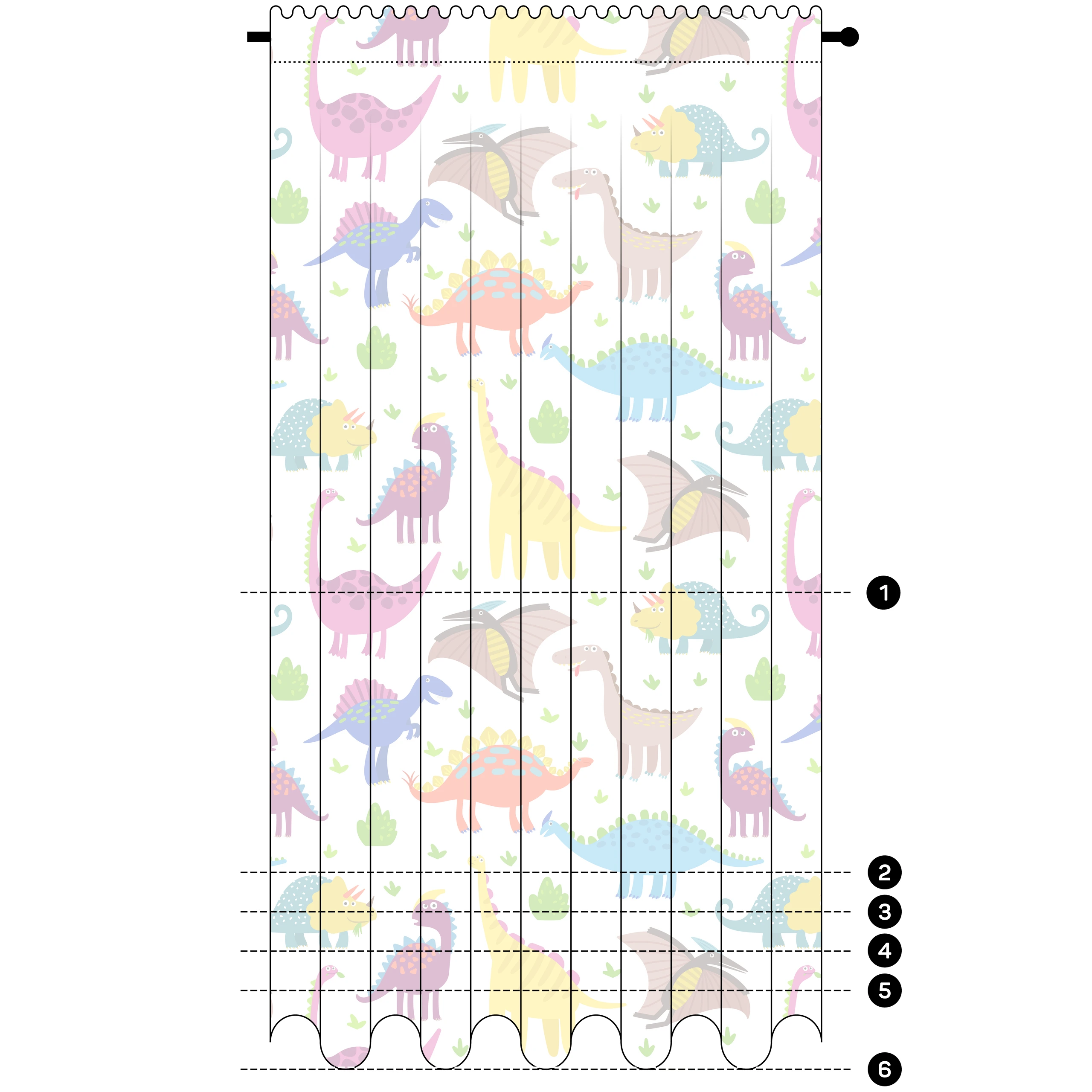 Zasłona do pokoju dziecięcego chłopca dziewczynki taśmą zasłonka dinozaury – miniatura