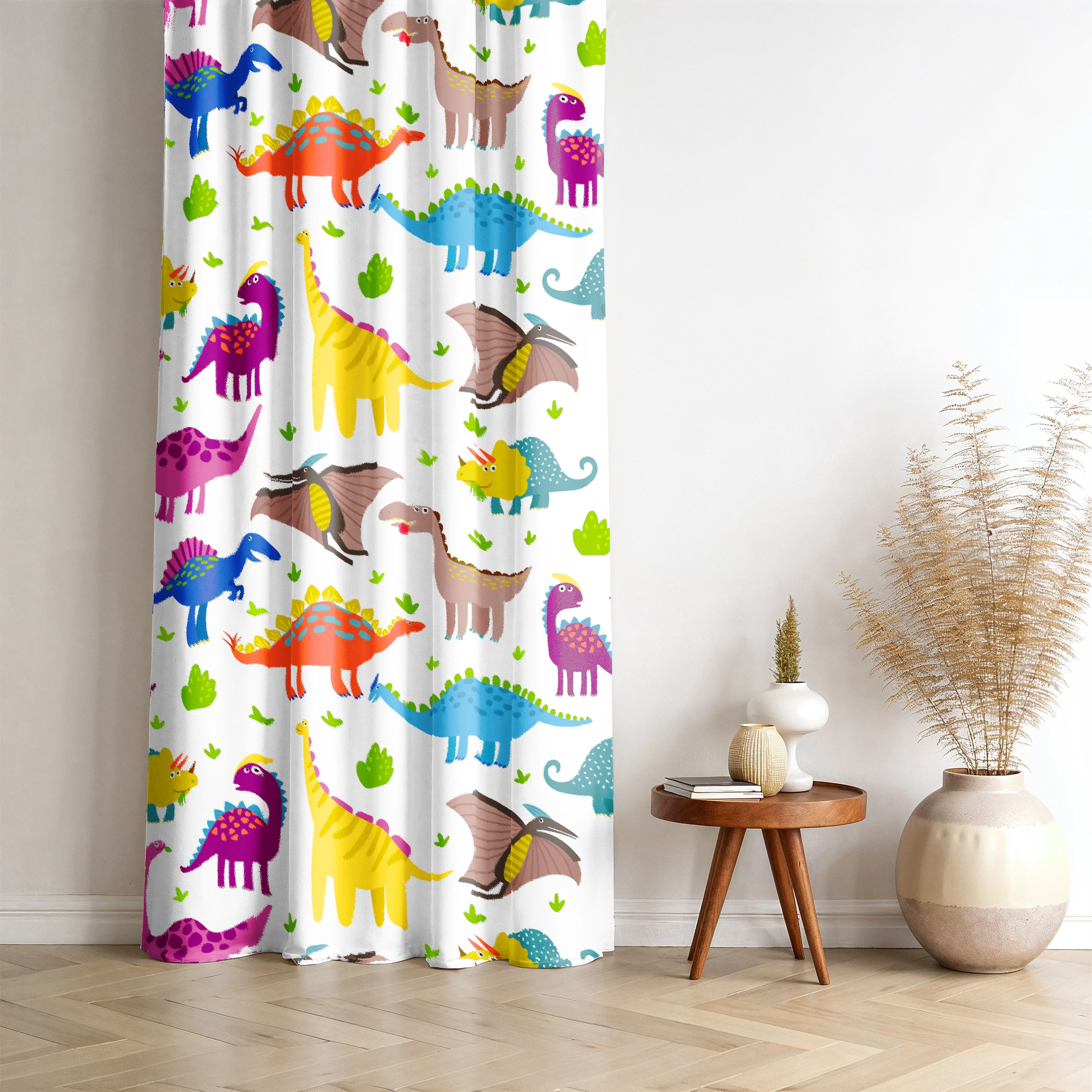Zasłona do pokoju dziecięcego chłopca dziewczynki taśmą zasłonka dinozaury – miniatura