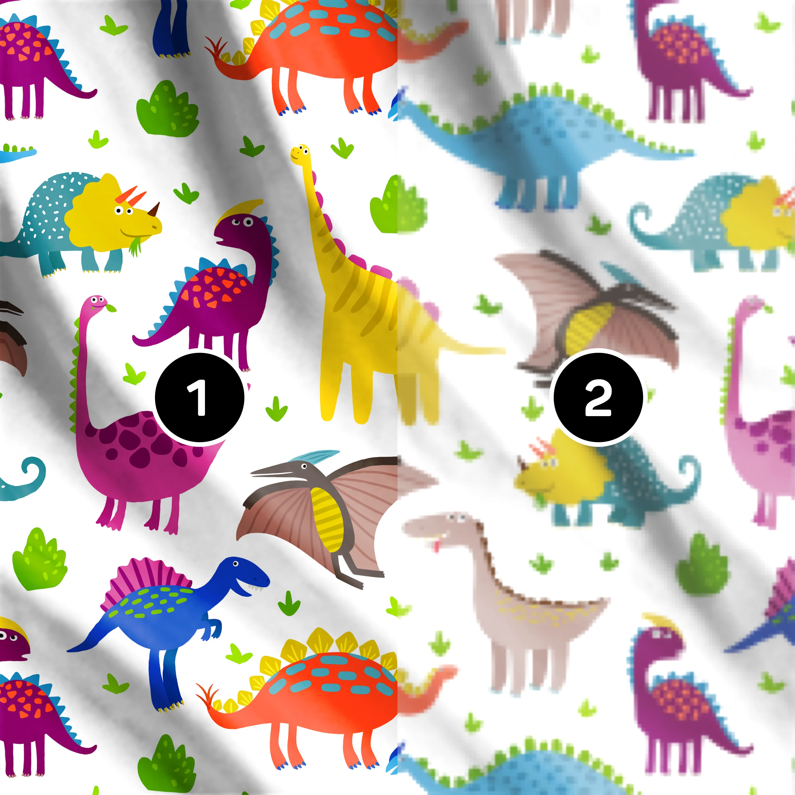 Zasłona do pokoju dziecięcego chłopca dziewczynki taśmą zasłonka dinozaury – miniatura